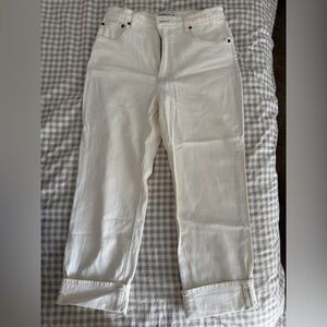 Abercrombie straight high rise jeans white